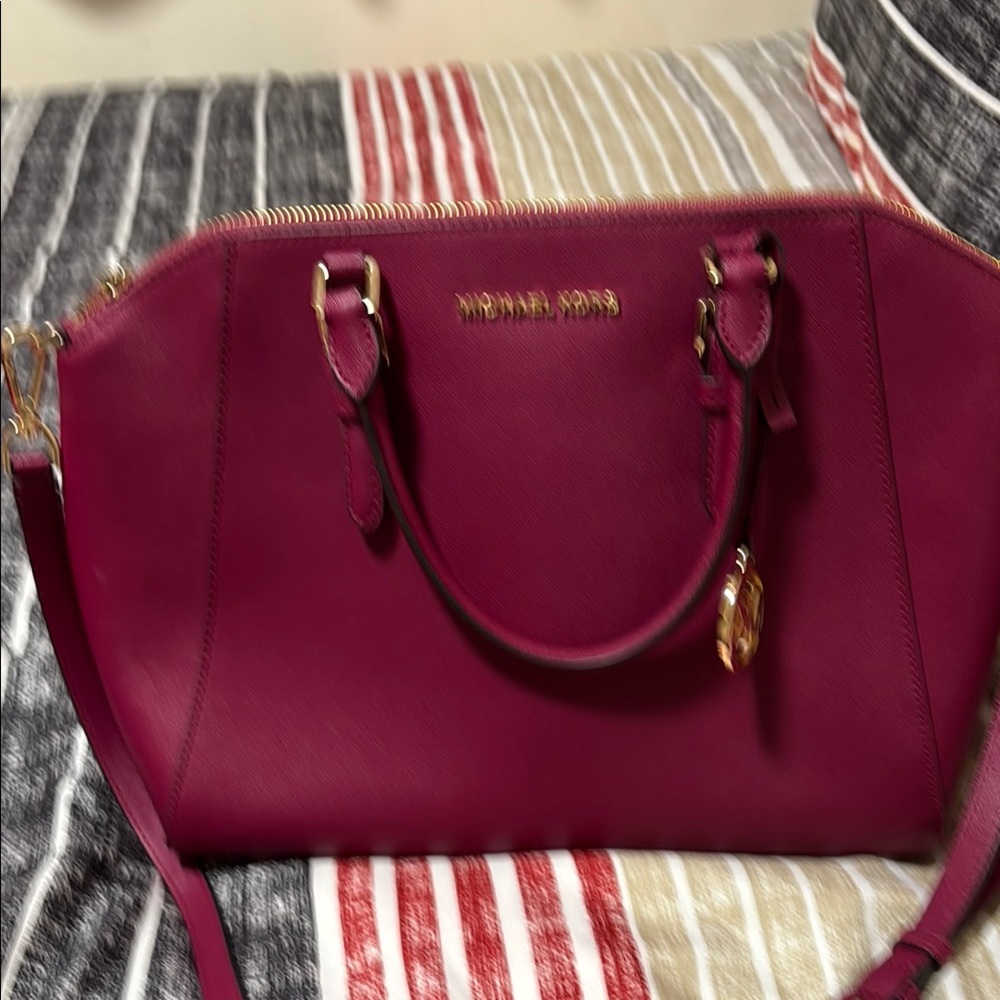 Michael Kors Pink Satchel with Gold Hardware